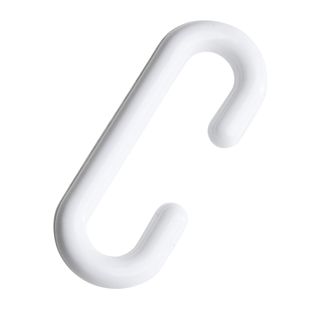 C-hooks, 38 mm long, white plastic white 