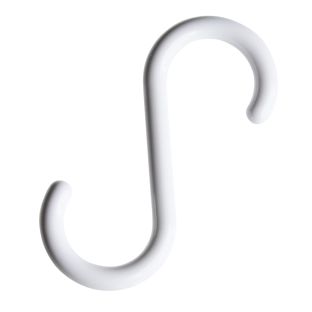 S-hooks, 55 mm long, white plastic white 