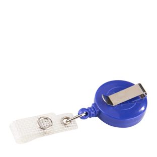 Badge reel PREMIUM, made of plastic blue 