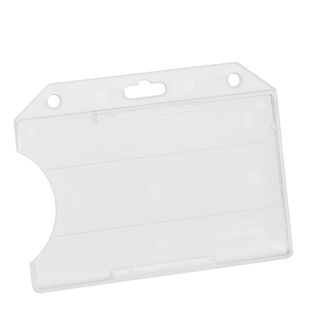Open ID pockets for credit card size, rigid plastic, with round holes and euro hole 