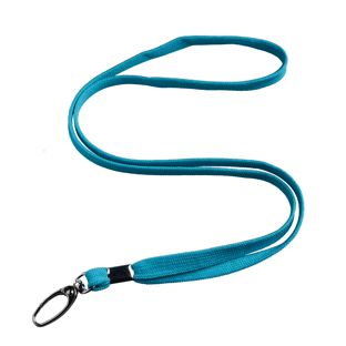 Lanyards, 10 mm wide light blue  | with carabiner clip 