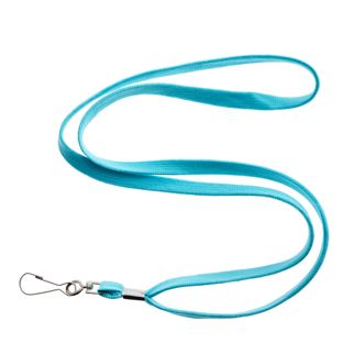 Lanyard, šířka 10 mm světle modrá  | s otočným kovovým háčkem 