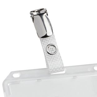 Name badge clip, thread-reinforced 