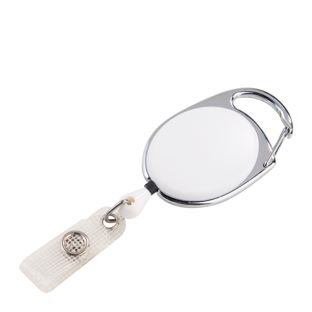 Retractable badge reel white 