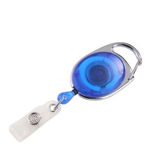 Retractable badge reel blue|transparent 