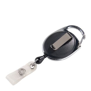 Badge reel with belt clip black 