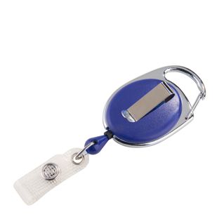 Badge reel with belt clip blue 
