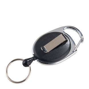Retractable key chain with clip black 