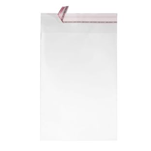 Bags with flap, PE foil, permanent, transparent 