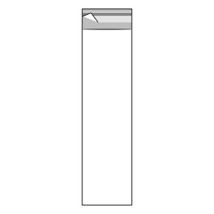 Bags with flap, OPP foil, recloseable, transparent 60 x 240 mm