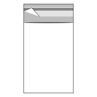 Bags with flap, OPP foil, recloseable, transparent 70 x 100 mm 