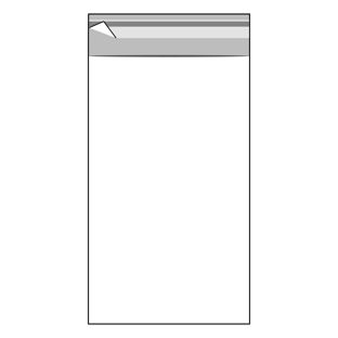 Bags with flap, OPP foil, recloseable, transparent 120 x 200 mm 