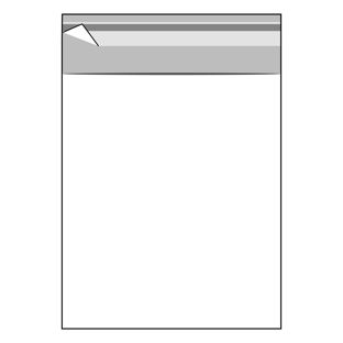 Bags with flap, OPP foil, recloseable, transparent 150 x 180 mm