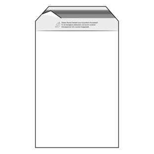 Bags with flap, PE foil, recloseable, transparent 165 x 220 mm - recycled  | 50 µm