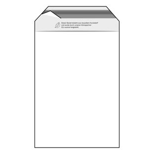 Folie se samolepicí klopou, opětovně uzavíratelné provedení, PE folie, transparentní 225 x 310 mm - recyklovaný materiál