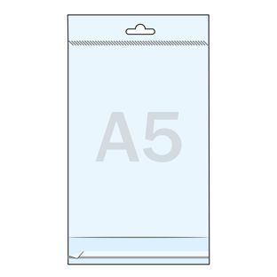Header bags, OPP foil 30 micron 155 x 215 mm