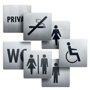 Information signs, stainless steel, 90 x 90 mm 