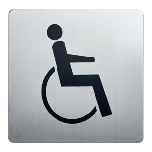 Information signs, stainless steel, 90 x 90 mm Wheelchair 