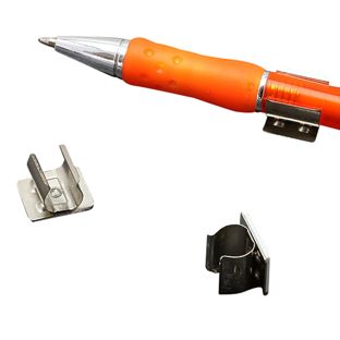 Pen holders, made of metal, self-adhesive, nickel-plated 