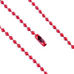 Ball chains with connector 102 mm | 2.4 mm | red  |  