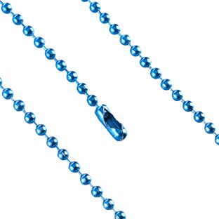 Ball chains with connector 102 mm | 2.4 mm | blue  |  