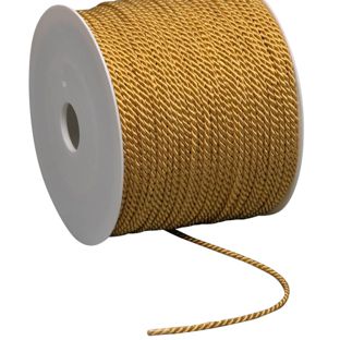 Cord on reel, 2 mm x 100 m, viscose gold 