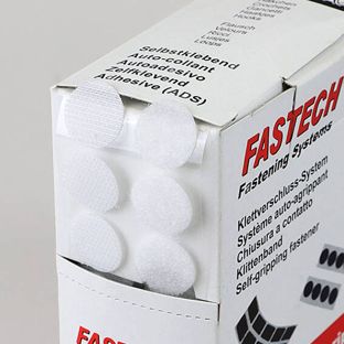 Fastener dots in dispenser box, 230 sets, 20 mm, self-adhesive white  | Diameter: 20 mm 