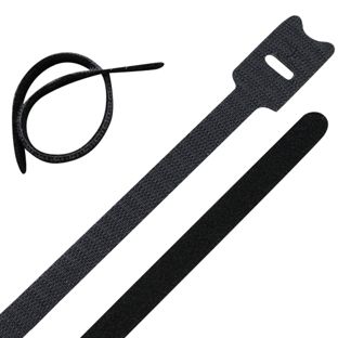 Vázací páska na kabely se suchým zipem, 202 x 12 mm, černá 
