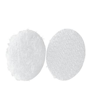 Hook and loop dots set on sheets 16 mm | white  | Set - hook and loop  | 96 pair