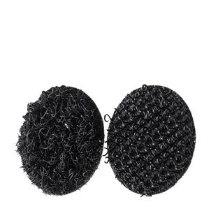 Hook and loop dots set on sheets 16 mm | black  | Set - hook and loop  | 96 pair