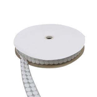 Hook and loop dots roll, loop  | 13 mm | white 