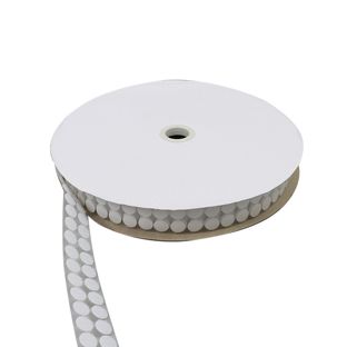 Hook and loop dots roll, hook  | 13 mm | white 