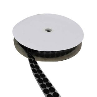 Hook and loop dots roll, loop  | 16 mm | black 