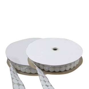 Hook and loop dots roll, Set - Hook & Loop  | 21 mm | white 
