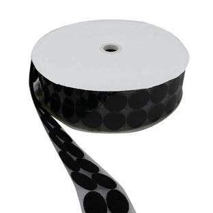 Hook and loop dots roll, loop  | 33 mm | black 
