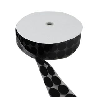 Hook and loop dots roll, hook  | 33 mm | black 