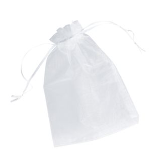 Organza bags with satin ribbon-drawstring white  | 150 x 200 mm 