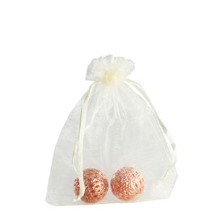 Organza bags with satin ribbon-drawstring cream  | 90 x 120 mm 