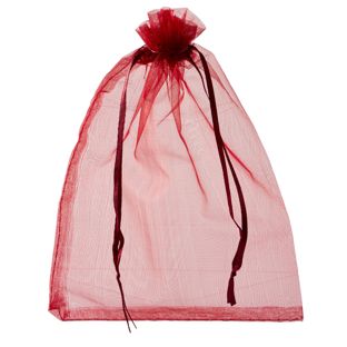 Organza bags with satin ribbon-drawstring dark red  | 150 x 200 mm 