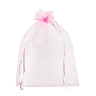 Organza bags with satin ribbon-drawstring light pink  | 150 x 200 mm 