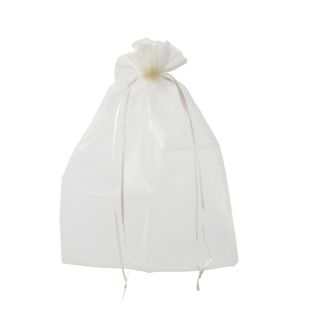 Organza bags with satin ribbon-drawstring cream  | 150 x 200 mm 