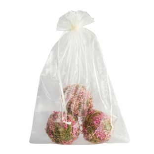 Organza bags with satin ribbon-drawstring cream  | 200 x 300 mm 