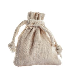 Small bags linen look, narrow side open, natural colour, pack of 10 pieces, 80 x 100 mm 