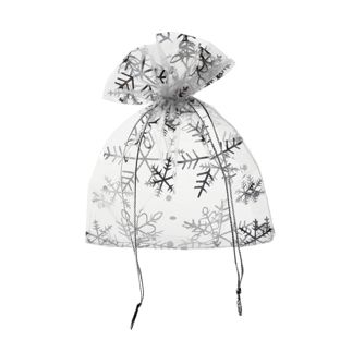 Christmas organza bags 80 x 100 mm  | Snowflake/ice crystal 