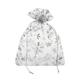 Christmas organza bags 150 x 200 mm  | Snowflake/ice crystal 