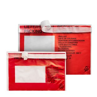 Packing list envelopes, imprint "Packing list/Invoice", PE foil 
