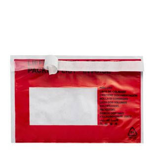 Packing list envelopes, imprint "Packing list/Invoice", PE foil A6 