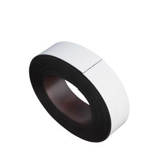Coloured magnetic tape 40 mm | white  | 10 m | 1 mm
