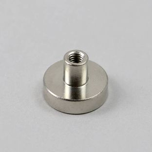 Hrncový magnet se závitovým pouzdrem, neodymový 16 mm | poniklovaný 