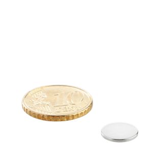 Disc magnets neodymium 10 mm x 1 mm | N35, axial (parallel to the height)